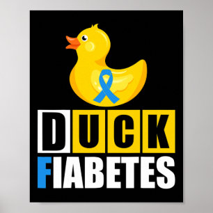 Affiche Type 1 Diabète Fiabète de canard T1D Sensibilisati