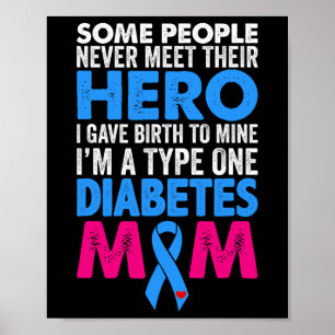 Affiche Type 1 Diabète Mère Mère T1D Sensibilisation au di