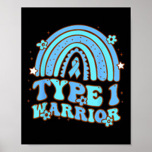 Affiche Type 1 Guerrier Retro Rainbow Sensibilisation au d