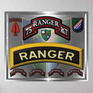Affiche Type d'acier encadré 75e régiment de rangers