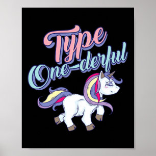 Affiche Type Un Cool Dur Unicorn Diabetic Fun Cadeau