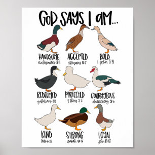 Affiche Types De Canards Christian Dieu Dit Que Je Suis Bi