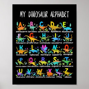 Affiche Types de dinosaures Alphabet Abc Byck À l'école St