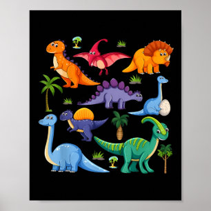 Affiche Types De Dinosaures Graphiques Mon Dinosaure Cool 