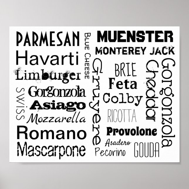 Affiche Types de fromage (Devant)