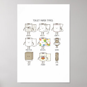 Affiche Types de papier toilette