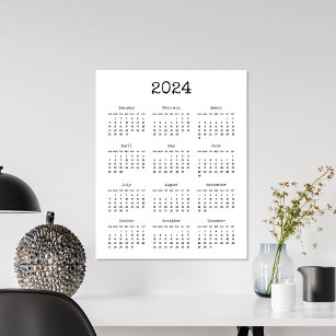 Affiche Typewriter font minimalist 2023 calendar