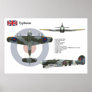 Affiche Typhoon Mk 1B 168e Escadron