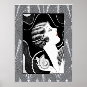 Affiche Typique de la Dame des années 1920