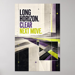 Affiche Typog de stratégie moderne Horizon Long Clair Proc