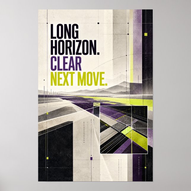 Affiche Typog de stratégie moderne Horizon Long Clair Proc (Devant)
