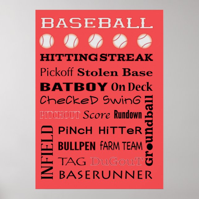 Affiche typographie BASEBALL (Devant)