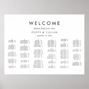 Affiche Typographie chic Diagramme de siège horizontal