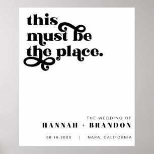 Affiche Typographie chic moderne minimale Mariage classiqu