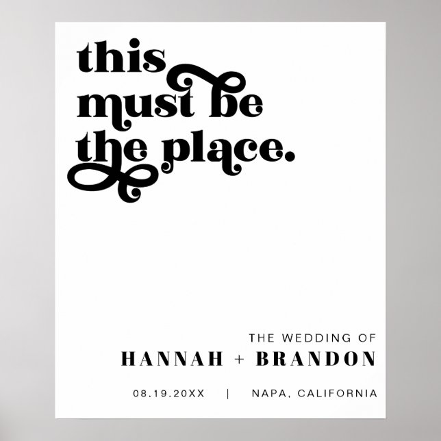 Affiche Typographie chic moderne minimale Mariage classiqu (Devant)