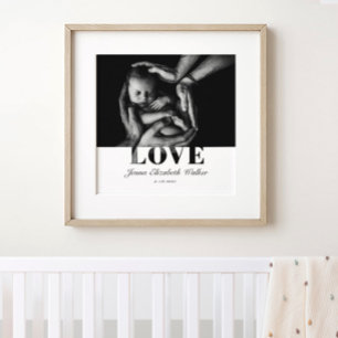 Affiche Typographie d'amour de photo de bébé élégante mode