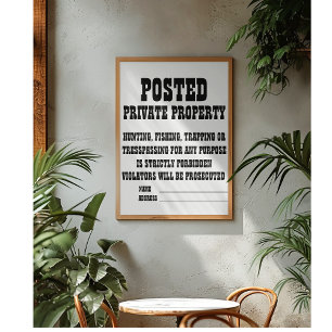 Affiche Typographie d'art personnalisée pour propriété pri