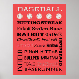Affiche typographie de BASEBALL
