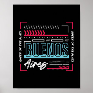 Affiche Typographie de Buenos Aires Graphique   Argentine 