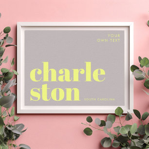 Affiche Typographie de Charleston Caroline du Sud