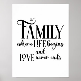 Affiche Typographie de citation de famille moderne