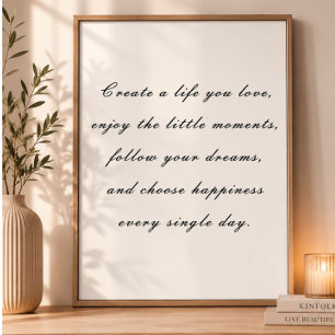 Affiche Typographie de citation inspirante minimale d'art 
