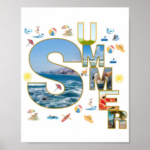 Affiche Typographie de Collage d'Art aux Vibrations Estiva