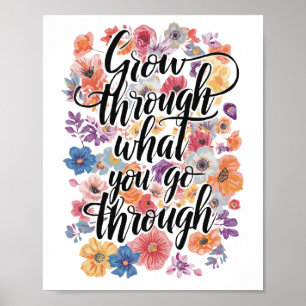 Affiche Typographie de Croissance Positive et de Motivatio