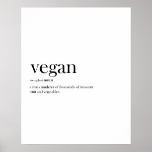 Affiche Typographie de définition amusante de Vegan modern
