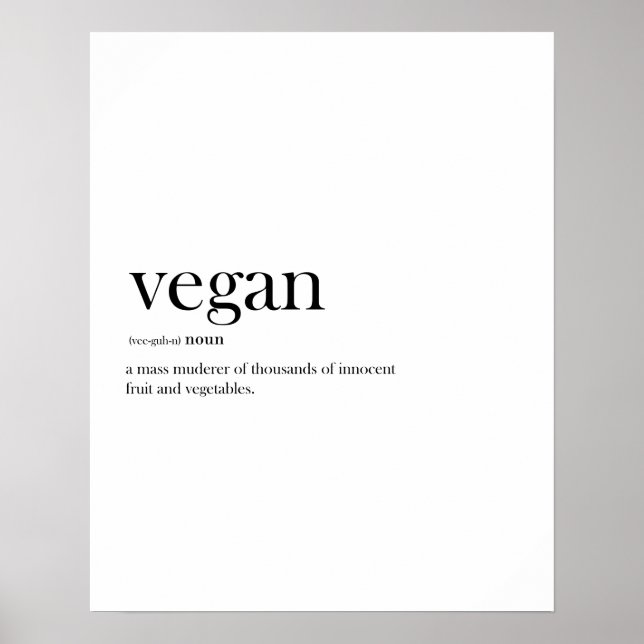 Affiche Typographie de définition amusante de Vegan modern (Devant)