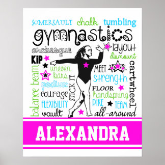 Affiche Typographie de gymnastique avec Monogramme