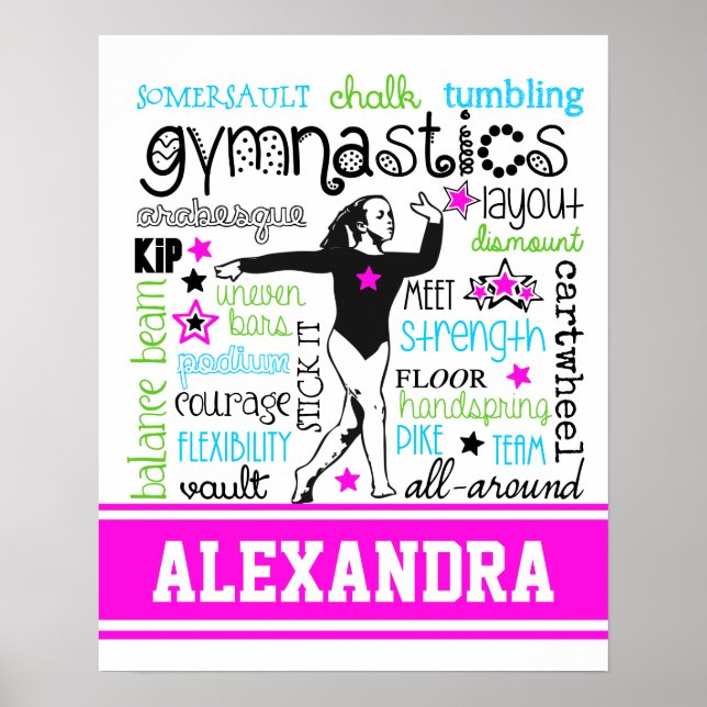 Affiche Typographie de gymnastique avec Monogramme (Devant)