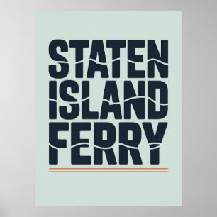 Affiche Typographie de la vague du ferry de Staten Island