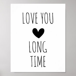 Affiche Typographie de l'amour pour longtemps Cœur