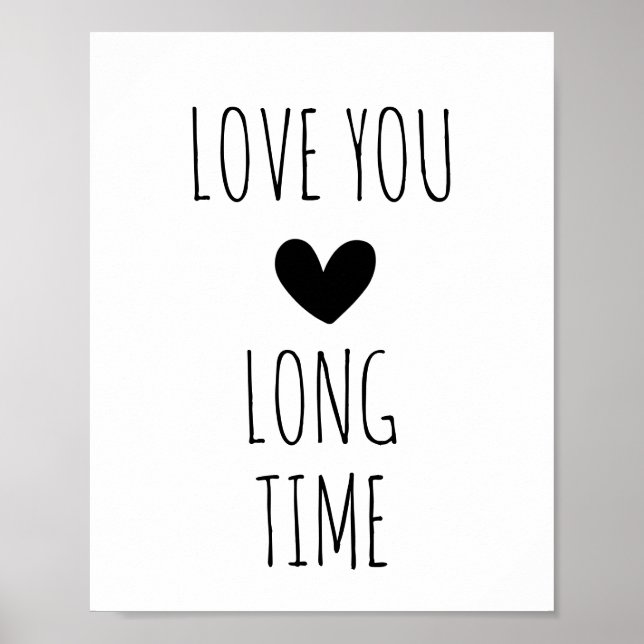 Affiche Typographie de l'amour pour longtemps Cœur (Devant)