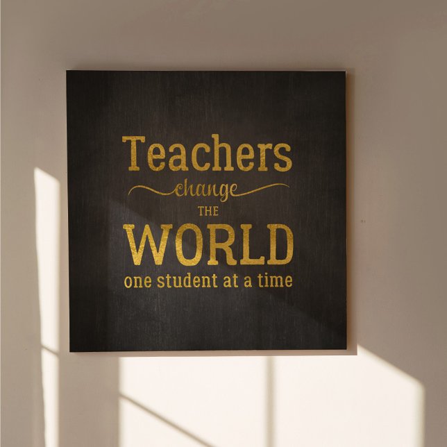 Affiche Typographie de l'enseignant écriture d'or citation (Créateur téléchargé)