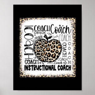 Affiche Typographie de l'entraîneur instructeur Leopard bl