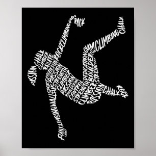 Affiche Typographie de l'escalade en bloc Enfants Filles F