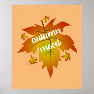 Affiche Typographie de l'humeur d'automne feuille d'érable