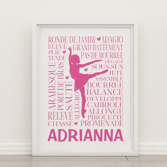 Affiche Typographie de Little Pink Ballerina (Créateur téléchargé)