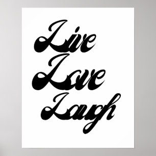 Affiche Typographie de Live Love Laugh  Inspiration