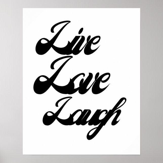Affiche Typographie de Live Love Laugh| Inspiration (Devant)
