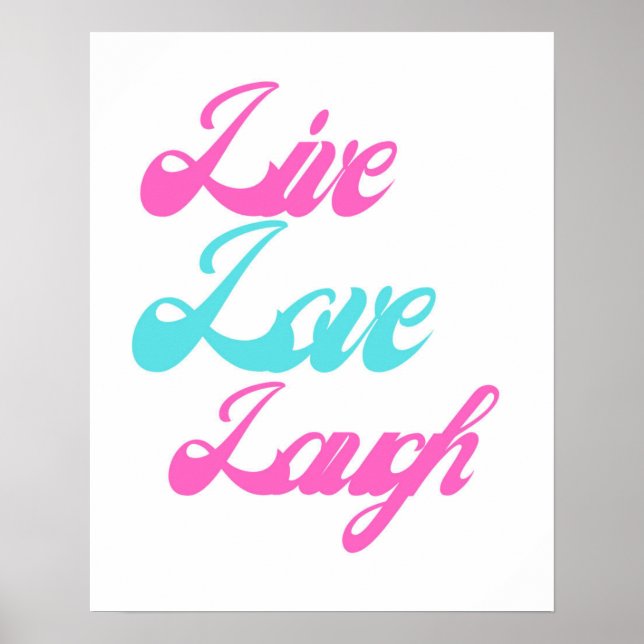 Affiche Typographie de Live Love Laugh| Inspiration (Devant)