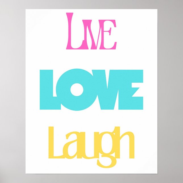 Affiche Typographie de Live Love Laugh| Inspiration (Devant)