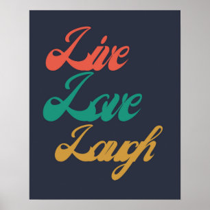 Affiche Typographie de Live Love Laugh  Inspiration