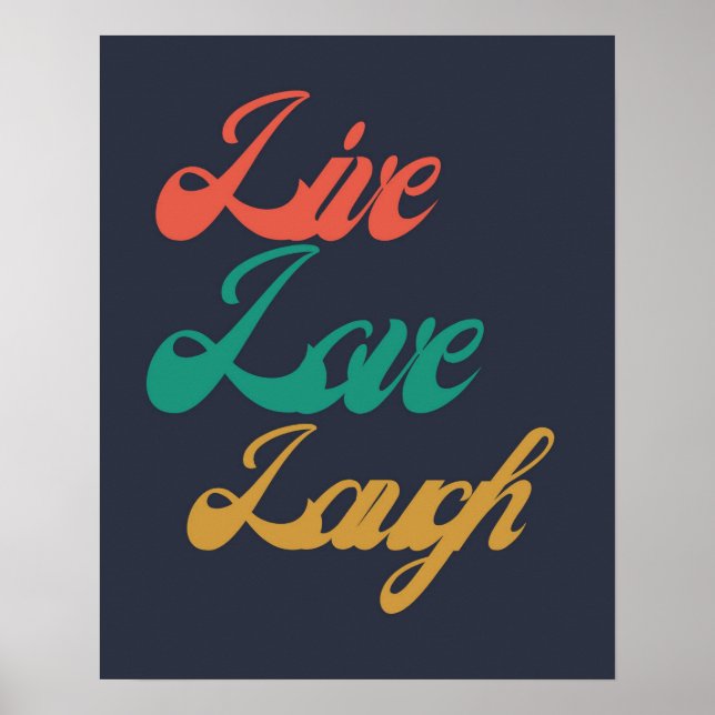 Affiche Typographie de Live Love Laugh| Inspiration (Devant)