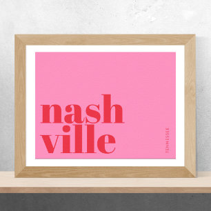 Affiche typographie de Nashville Tennessee