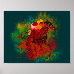 Affiche Typographie de pur sang "