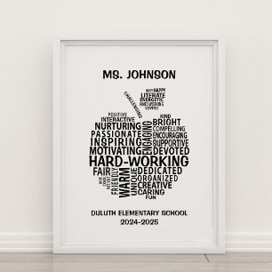 Affiche Typographie de reconnaissance des enseignants Nuag