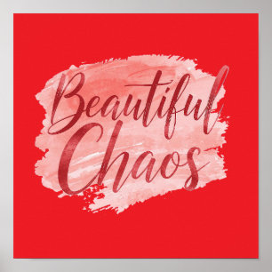 Affiche Typographie de script Chaos Belle Esthétique